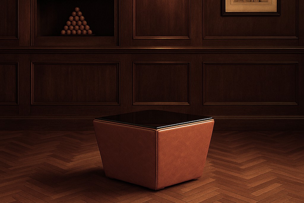 Barcelona Coffee table, cognac, in situ