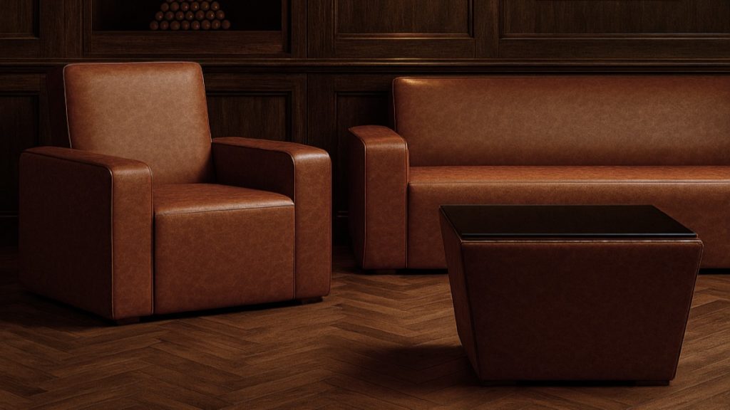 Barcelona Lounge Chair, table and Sofa, in situ