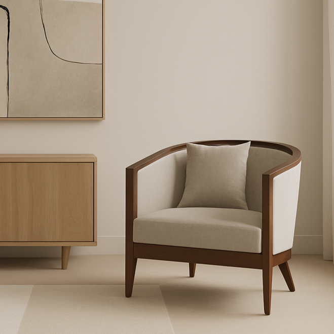 Verona lounge chair, light, in-situ