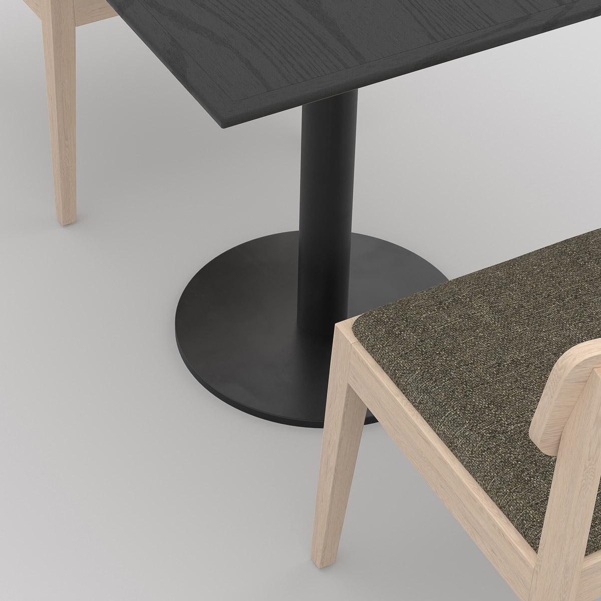 Portfolio, cafe square table, black, PF.TA-01.B